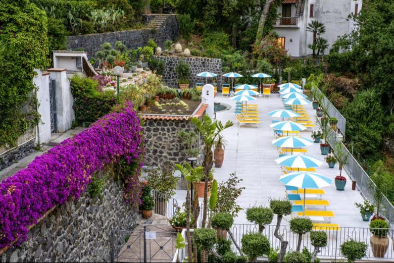 Instalações do parque termal em Ischia